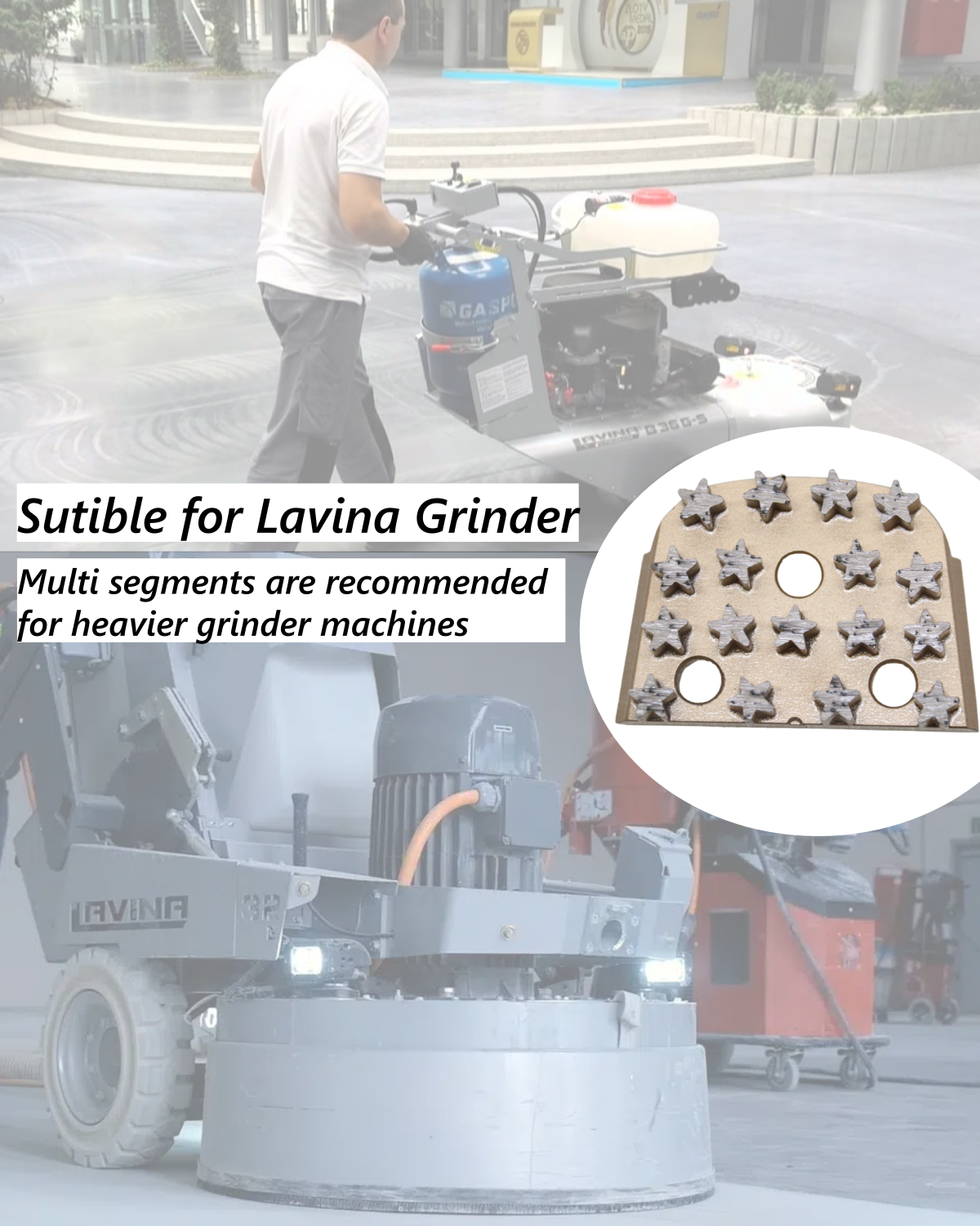 Diamond Grinding Shoes, 9PCS Concrete Grinding Disc Fit with Lavina Onfloor Grinder