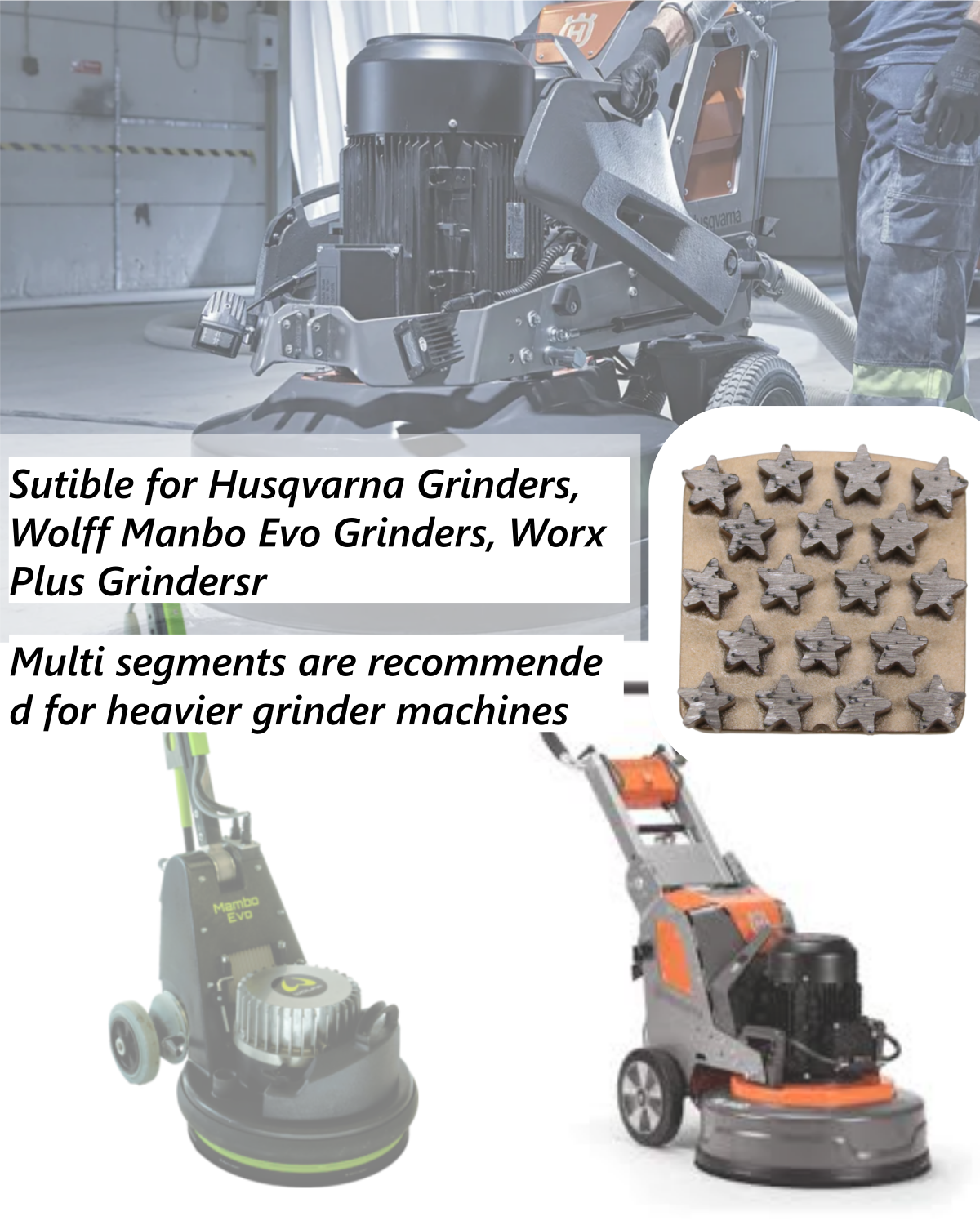 Diamond Grinding Shoes, 9PCS Concrete Grinding Disc Fit with Lavina Onfloor Grinder