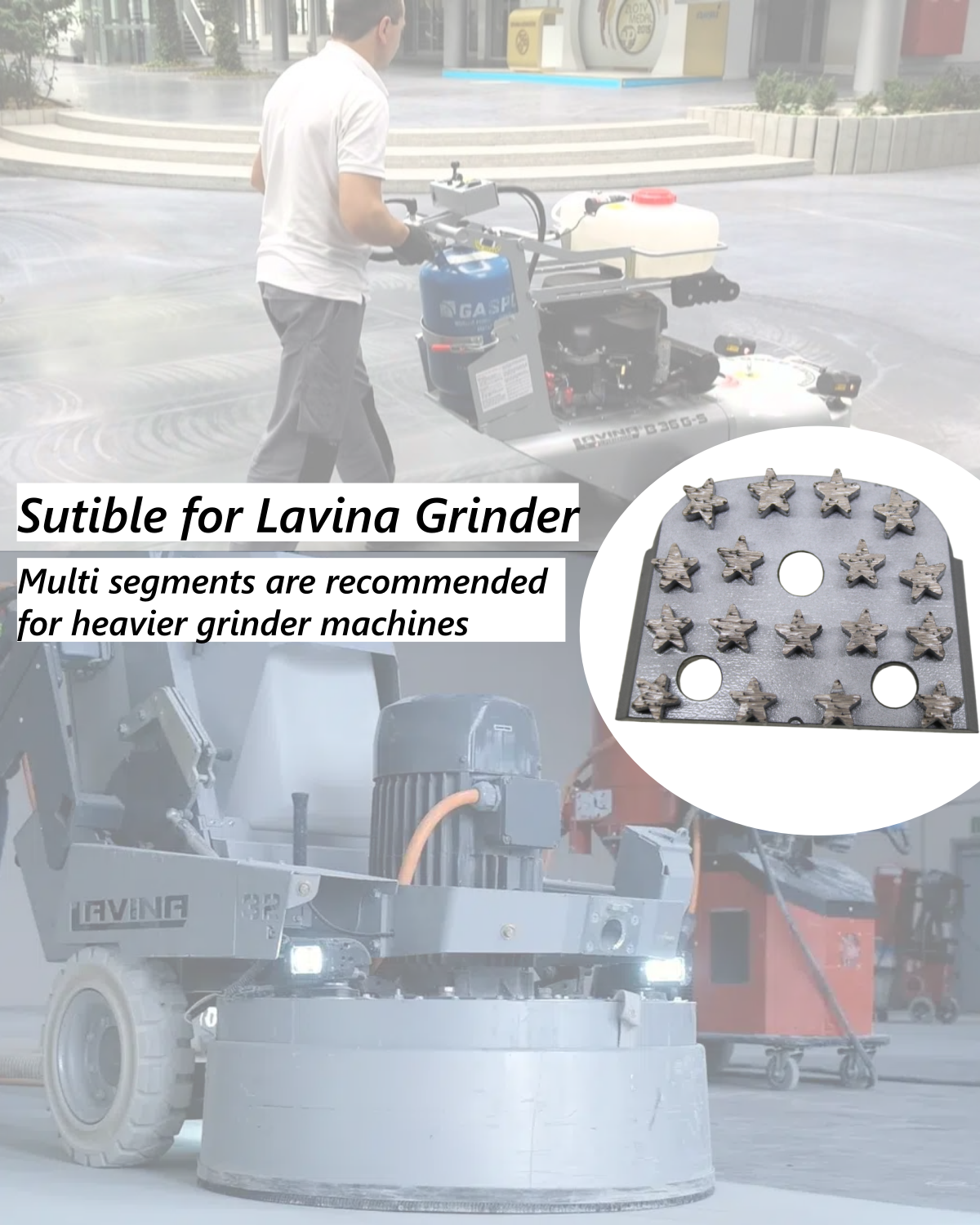 Diamond Grinding Shoes, 9PCS Concrete Grinding Disc Fit with Lavina Onfloor Grinder