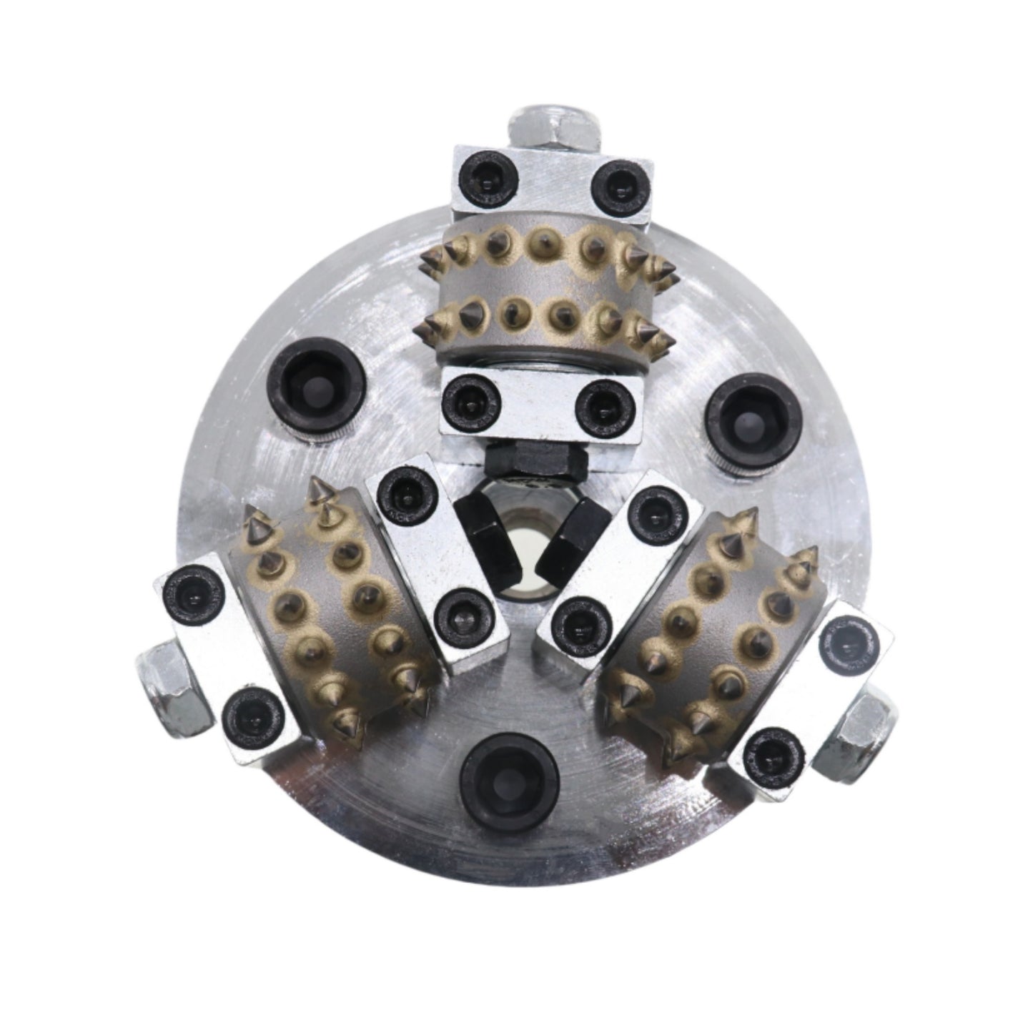 Bush Hammer Disc for Coating Removal Stone Texturing, 3 Pieces 30 Tips Roller (5/8"-11 Threaded)