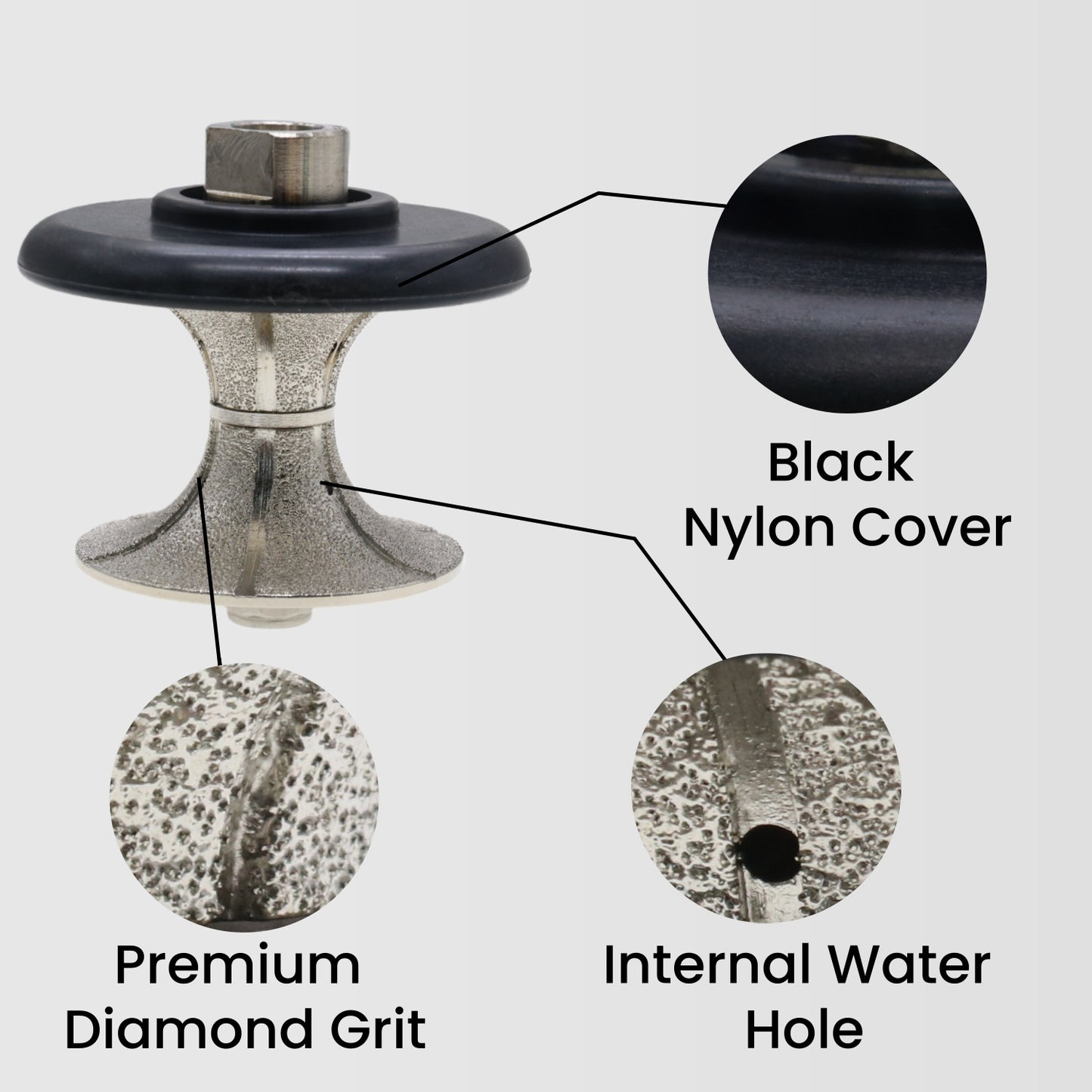 StoneDT Full Bullnose Diamond Profile Wheel, Hand Profiler Router Bit Wheel for Granite Marble Concrete, 40/50 Grit, Shape V, 5/8鋳-11 Thread