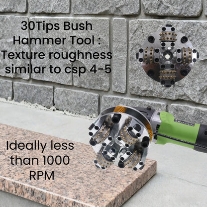 Bush Hammer Disc for Coating Removal Stone Texturing, 3 Pieces 30 Tips Roller (5/8"-11 Threaded)