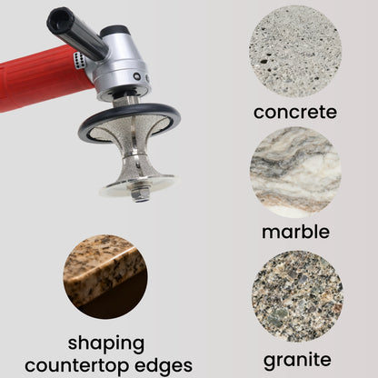 StoneDT Full Bullnose Diamond Profile Wheel, Hand Profiler Router Bit Wheel for Granite Marble Concrete, 40/50 Grit, Shape V, 5/8鋳-11 Thread
