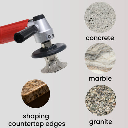 StoneDT Full Bullnose Diamond Profile Wheel, Hand Profiler Router Bit Wheel for Granite Marble Concrete, 40/50 Grit, Shape V, 5/8鋳-11 Thread