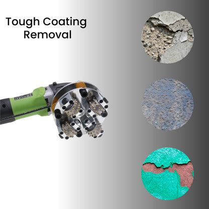 Bush Hammer Disc for Coating Removal Stone Texturing, 3 Pieces 30 Tips Roller (5/8"-11 Threaded)
