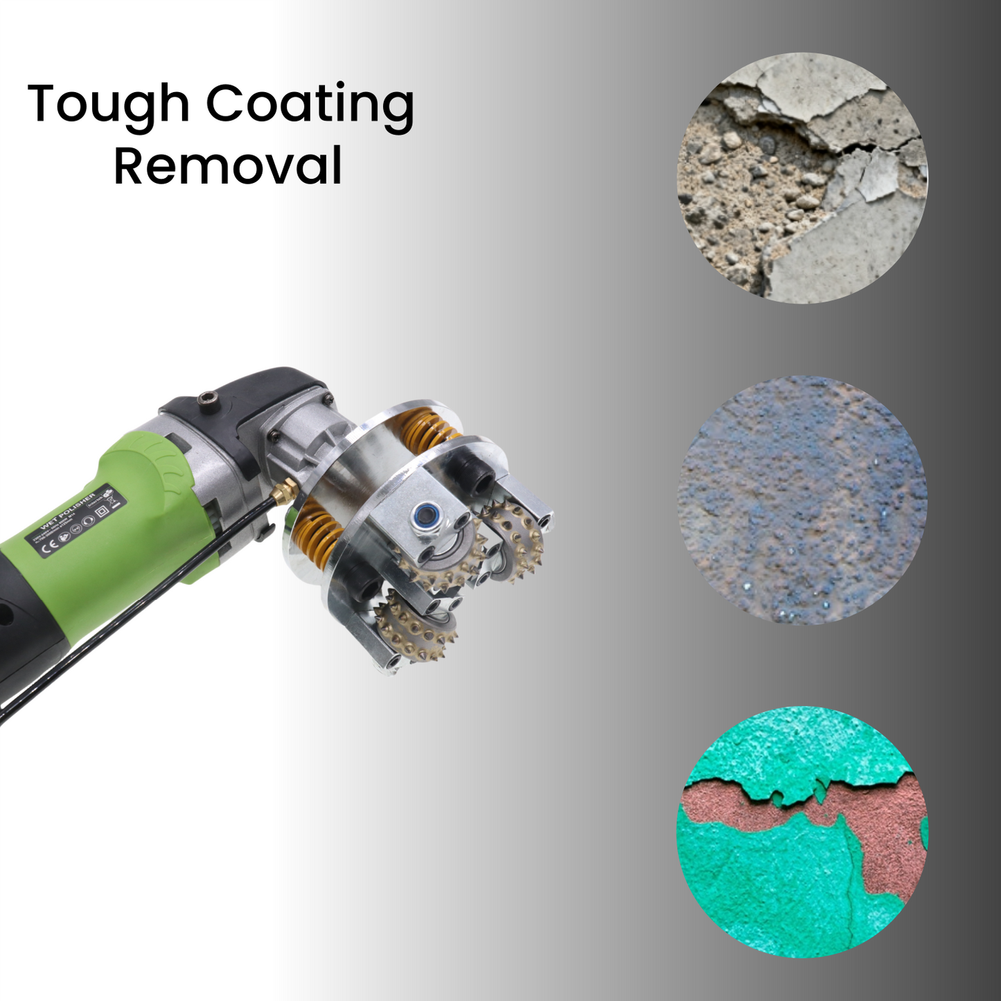 Bush Hammer Disc for Coating Removal Stone Texturing, 3 Pieces 30 Tips Roller (5/8"-11 Threaded)